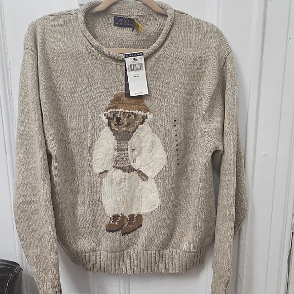 Polo Ralph Lauren Sweaters - Polo by Ralph Lauren Tan Sweater with Bear Motif